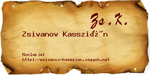 Zsivanov Kasszián névjegykártya